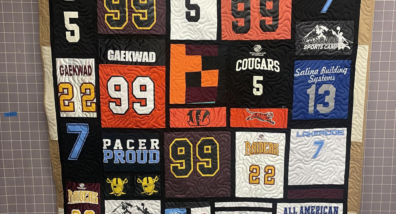 High School Athletic Jersey T-Shirt Quilt